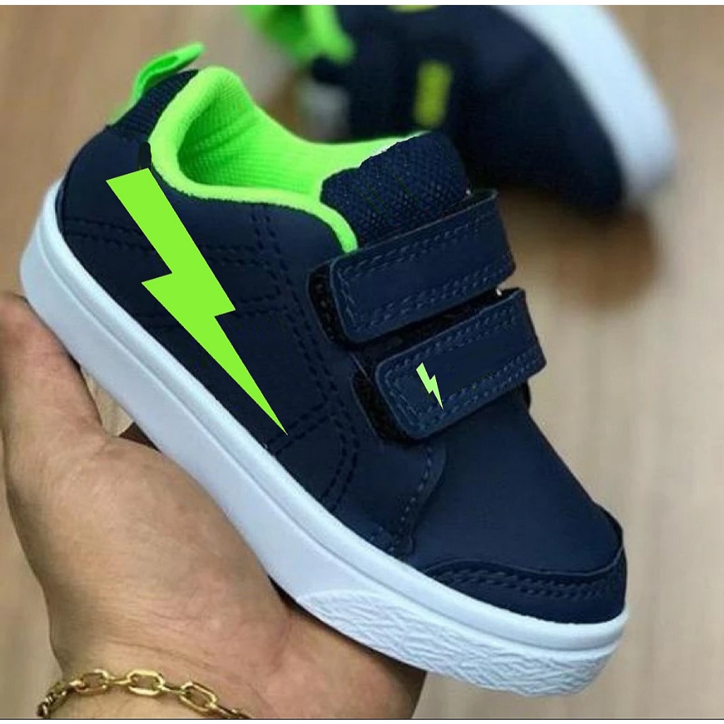 Tênis Infantil Escolar Velcro e Couro Linha Conforto Repele Água Calça Fácil Envia Hoje em Oferta na Shopee