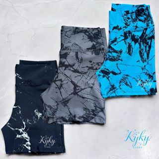 Kit 3 Shorts Marmorizado Roupa Academia Cintura Alta Feminino Tie Dye Zero Transparencia Cross em Oferta na Shopee