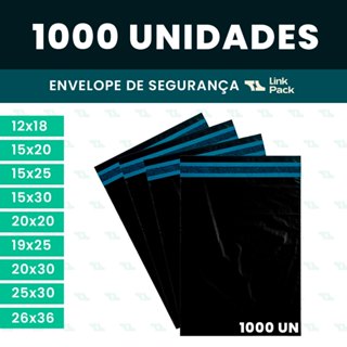 Kit 1000 Envelope de Segurança Embalagem Envio 12x18 15x20 15x25 15x30 20x20 19x25 20x30 25x30 26x36 em Oferta na Shopee