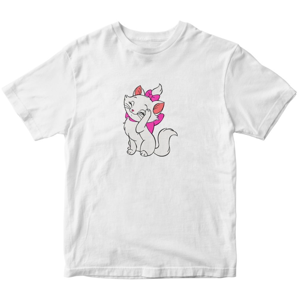 Camiseta Infantil Gatinha Marie Desenho Delicado Lindo
