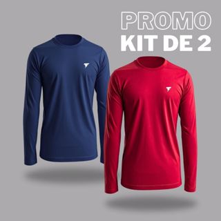 Kit com 2 Camisetas Manga Longa Uv50 Proteção Moda Praia Unissex em Oferta na Shopee