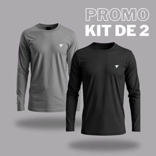 Kit 2 Camisetas Uv50 Proteção Moda Praia Moto Ciclismo Manga Longa Tecido Gelado em Oferta na Shopee