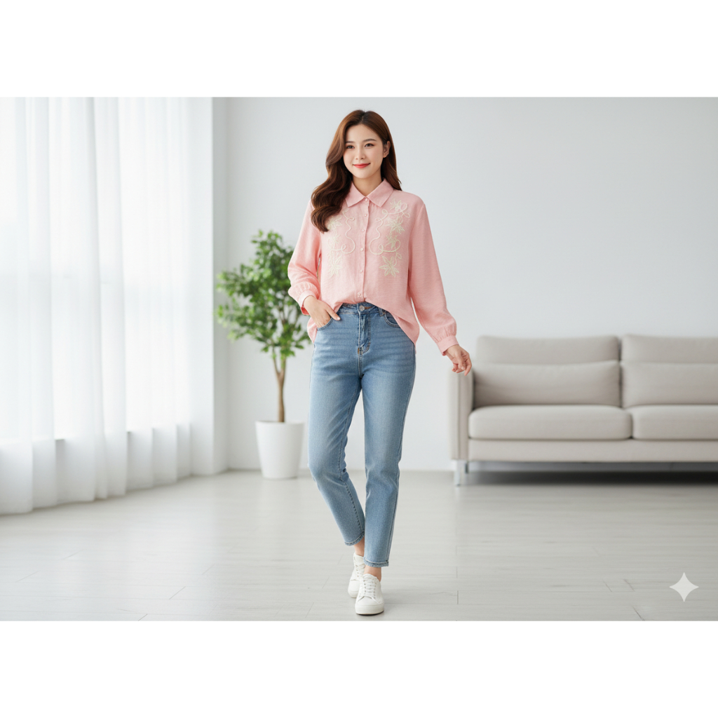 Camisa Femenina Manga Longa Viscose Femenina GY86