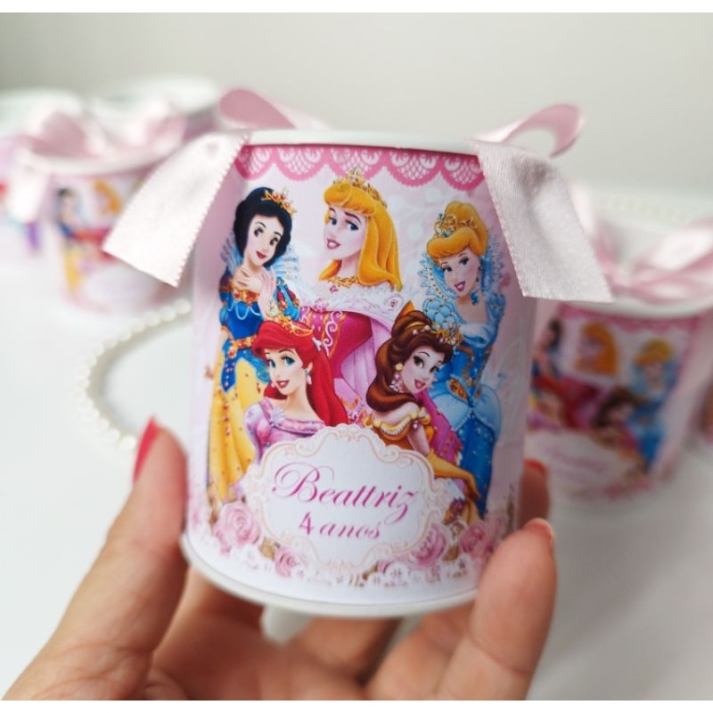 Tubolata Personalizada 7x6 Princesas  Lembrancinha Maternidade nascimento Festa Infantil Aniversário