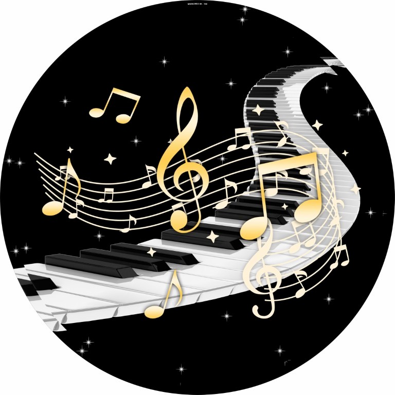 PAINEL DE FESTA TEMA MUSICA - MUSICAL - REDONDO 50X50 E 150X150 em Oferta na Shopee