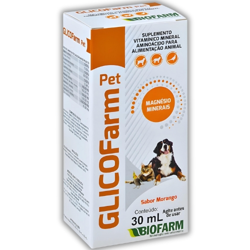 Glicofarm Pet 30mL Biofarm – Fórmula Vitamínica Para Fortalecer e Repor Nutrientes em Pets em Oferta na Shopee