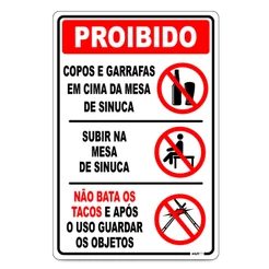 Placa De Aviso Proibido Mesa De Sinuca Bares Clubes