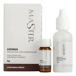Henna Castanho Médio Master 3g Profissional Sobrancelhas Castanho Médio