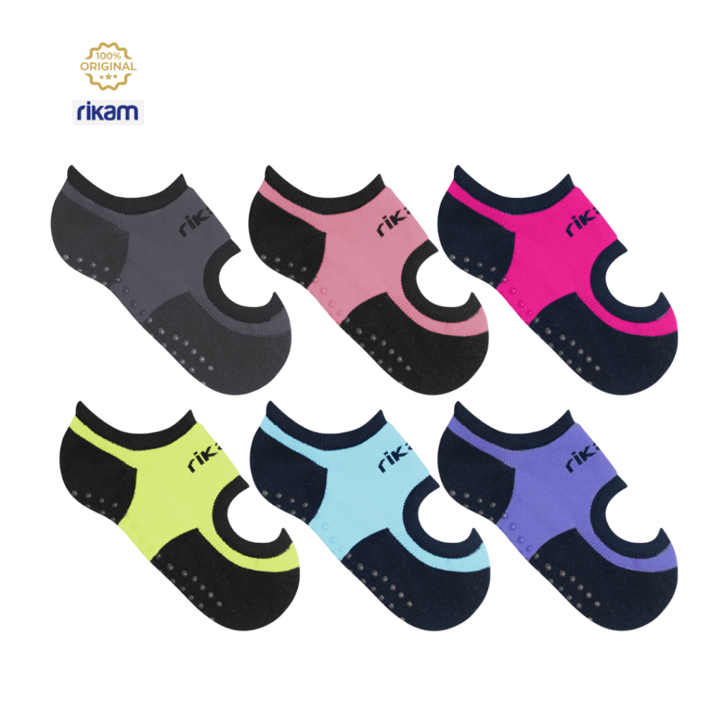 Kit 3 Meia Sapatilha Feminina Pilates Yoga S/ Costura Rikam em Oferta na Shopee