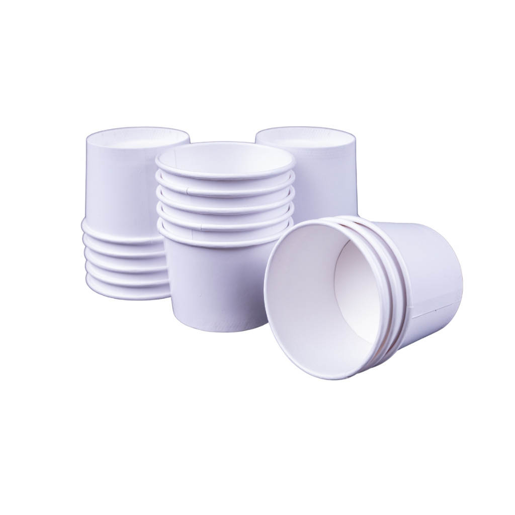 Pote De Papel Biodegradável Branco 240ml E 360ml Kits 500 A 1000un