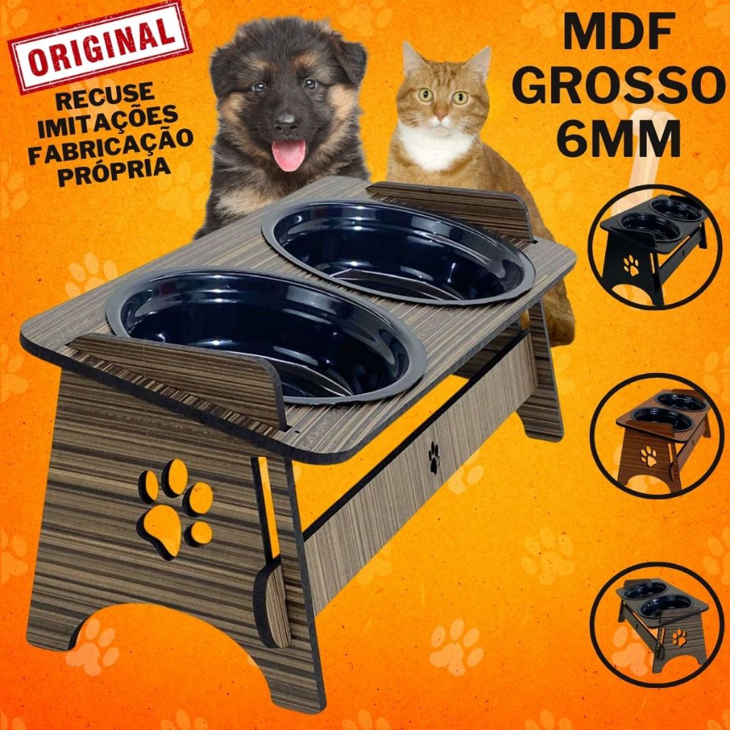 Comedouro Bebedouro  Pet Elevado Para Cães e Gatos com Tigelas Com Tampas em Oferta na Shopee