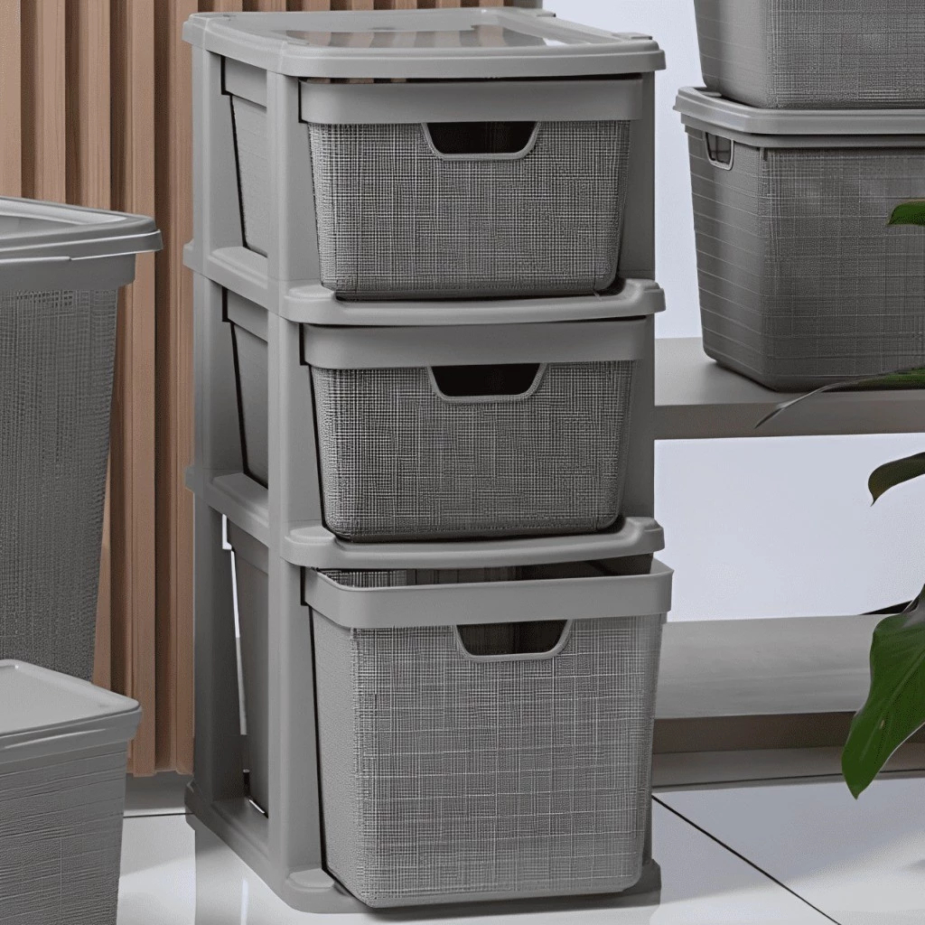 Gaveteiro Organizador de Chão com 3 Gavetas Plástico Jutta 15 Litros 22 Litros Lavanderia Escritório em Oferta na Shopee