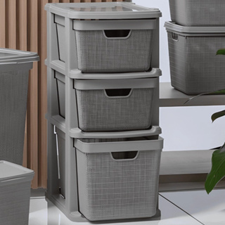 Gaveteiro Organizador de Chão com 3 Gavetas Plástico Jutta 15 Litros 22 Litros Lavanderia Escritório em Oferta na Shopee