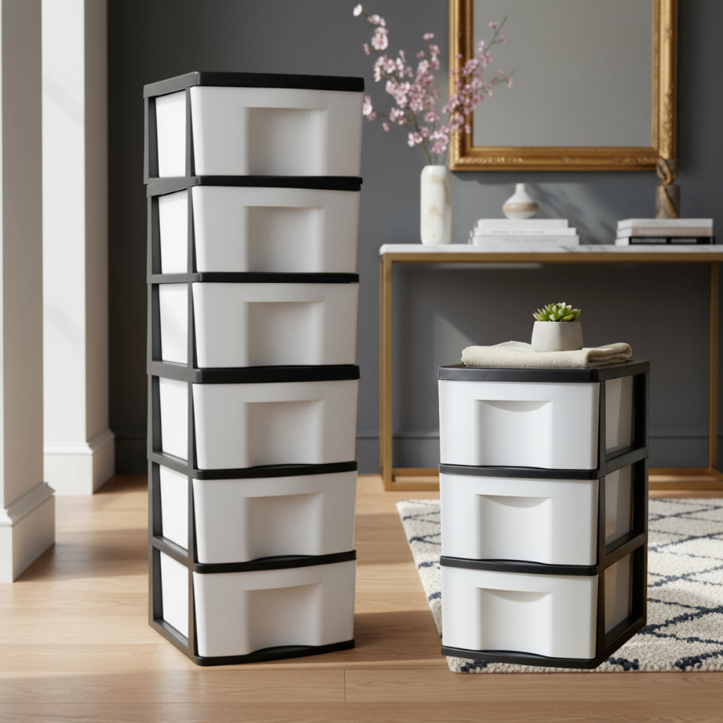 Organizador Multiuso Gaveteiro de Chão Branco Muito Resistente p/ Quarto Escritório Banheiro 🗄️✨