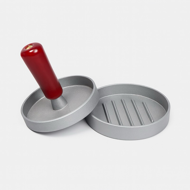 Molde para Carne de Hambúrguer de Metal Alumínio Prensador Manual Modelador Profissional Resistente