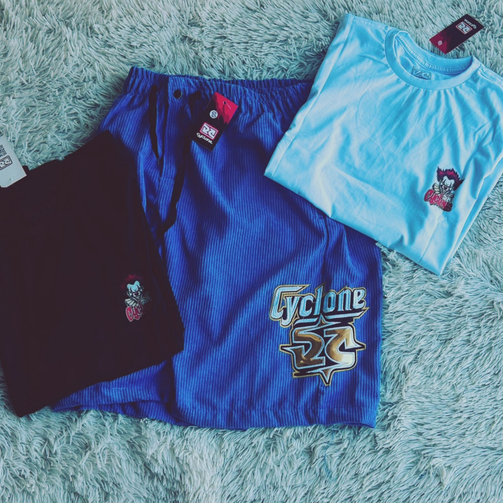 Bermuda Cyclone Veludo e Camiseta  Cyclone + 2 camisetas