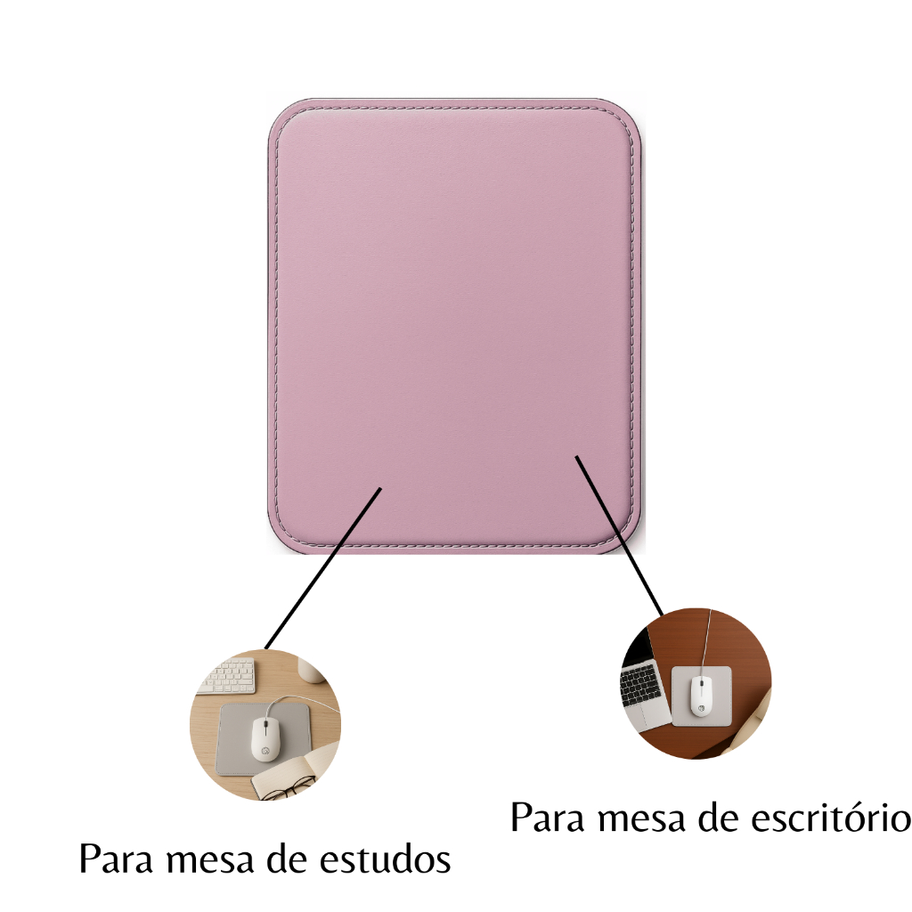 Mouse Pad Pequeno Couro Sintético Rosa Clarinho em Oferta na Shopee