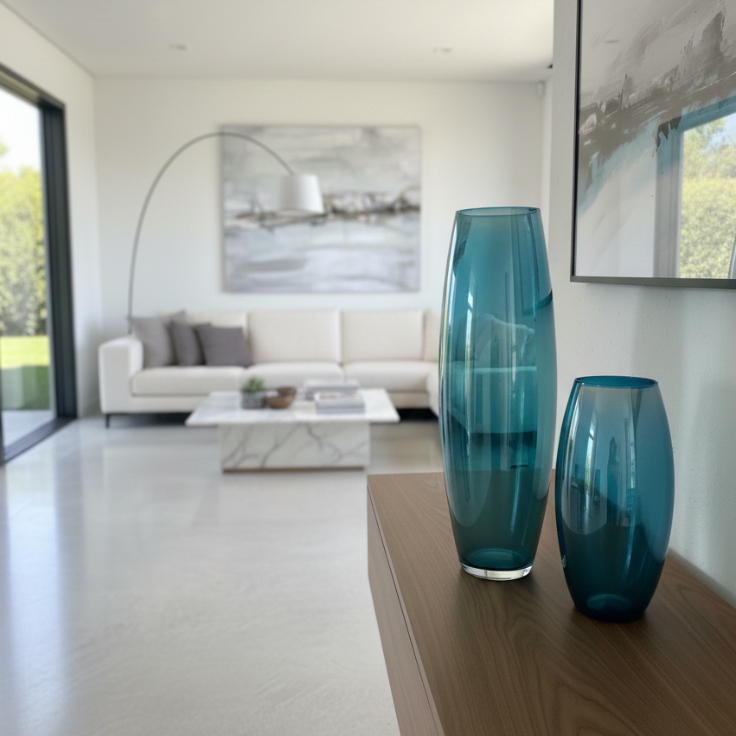 KIT VASO PICASSO E ROMULO . AZUL ESPELHADO!!