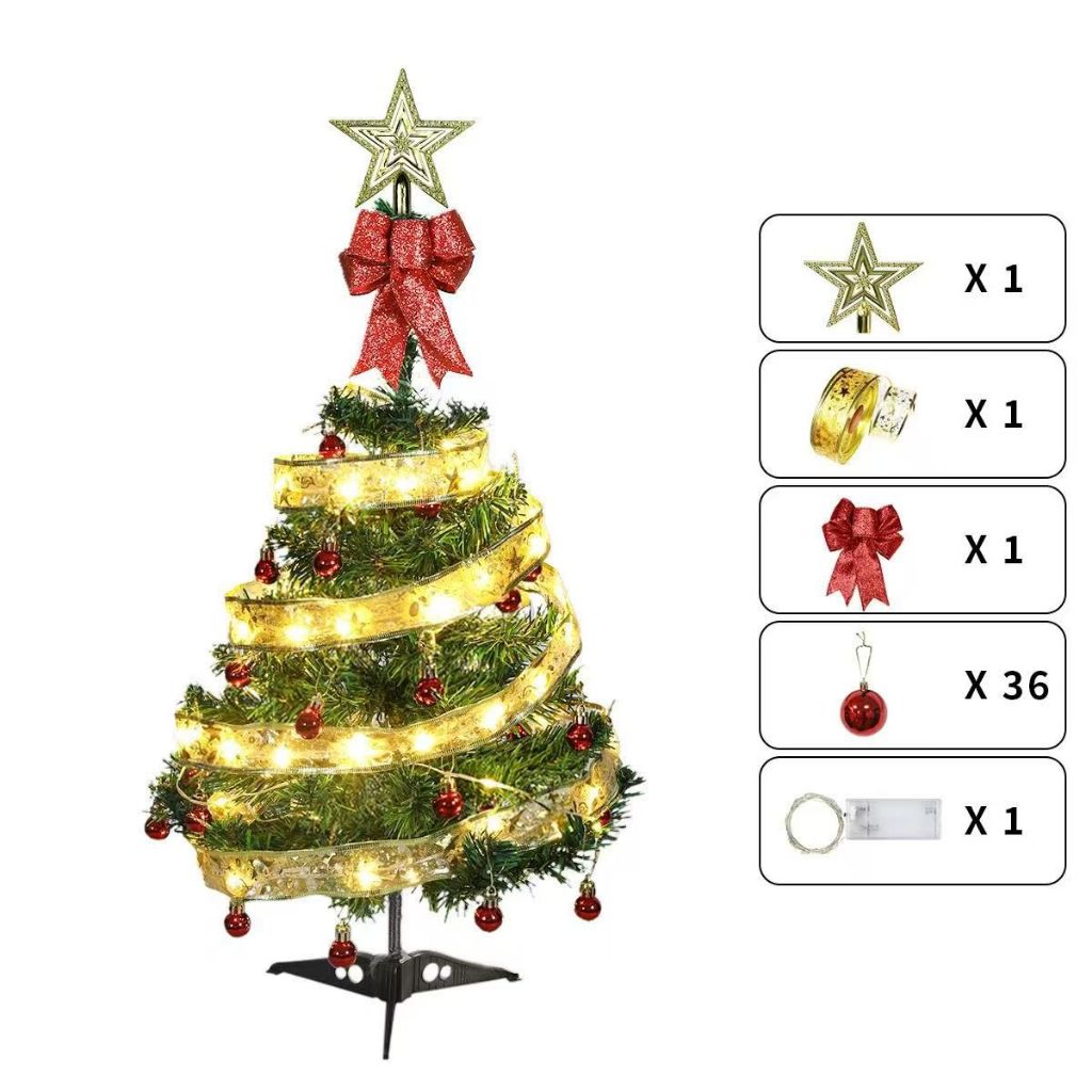 Pinheiro de Natal com Decoração completa LED 60cm