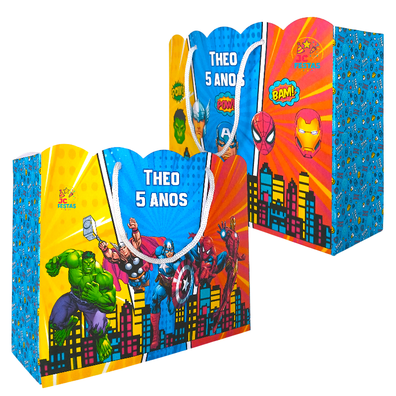 Vingadores Personalizados  Sacolinhas G ou Cofrinho porta moeda lembrancinha festa aniversario