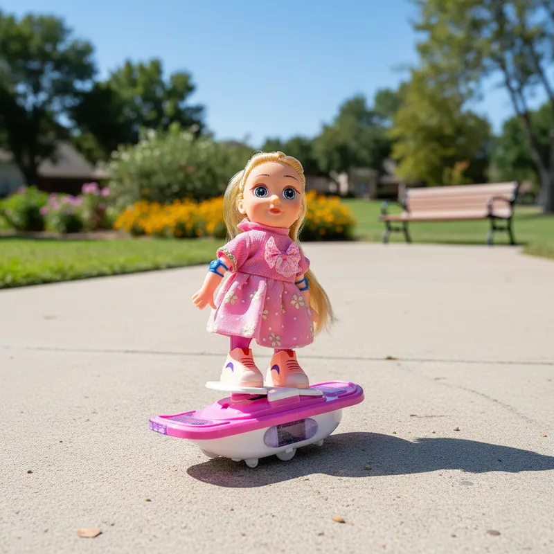 Boneca Garota Radical Com Skate Brinquedo Luzes Coloridas Elétrico A Pilha