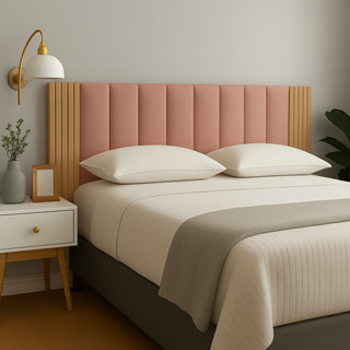 Kit  Cabeceira Estofada + Ripado Premium Modular Cama Box Completo em Oferta na Shopee