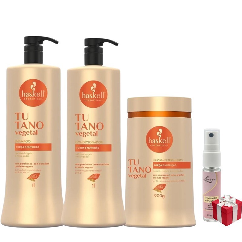 Kit Haskell Tutano Shampoo 1 Litro 1 Condicionador 1 Litro  1 Mascara 900ML