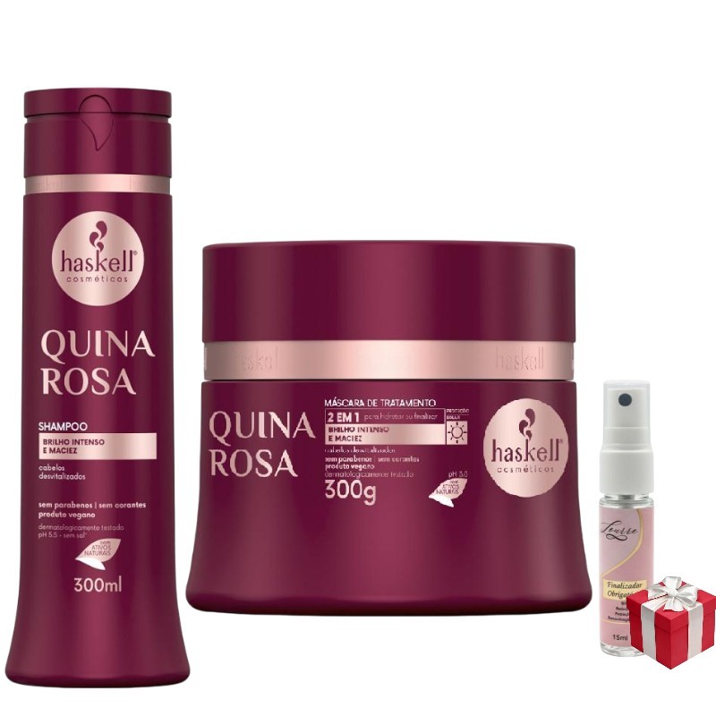 Kit Haskell Quina Rosa Shampoo 300ML  + 1 Mascara  300ML