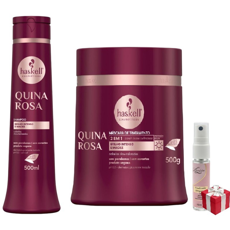 Kit Haskell Quina Rosa Shampoo 500ML  + 1 Mascara  500ML