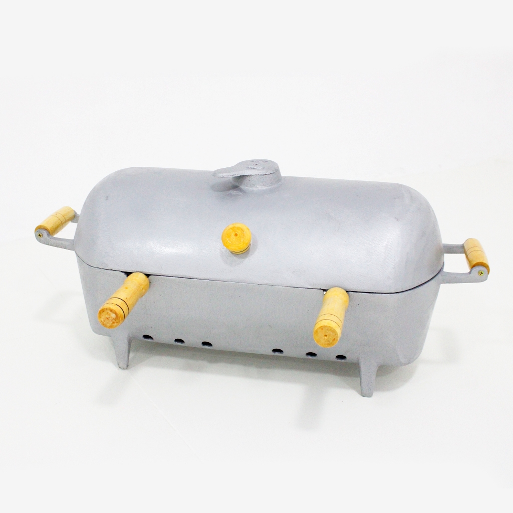 Churrasqueira á Bafo Redonda Media Em Alumínio Fundido em Oferta na Shopee