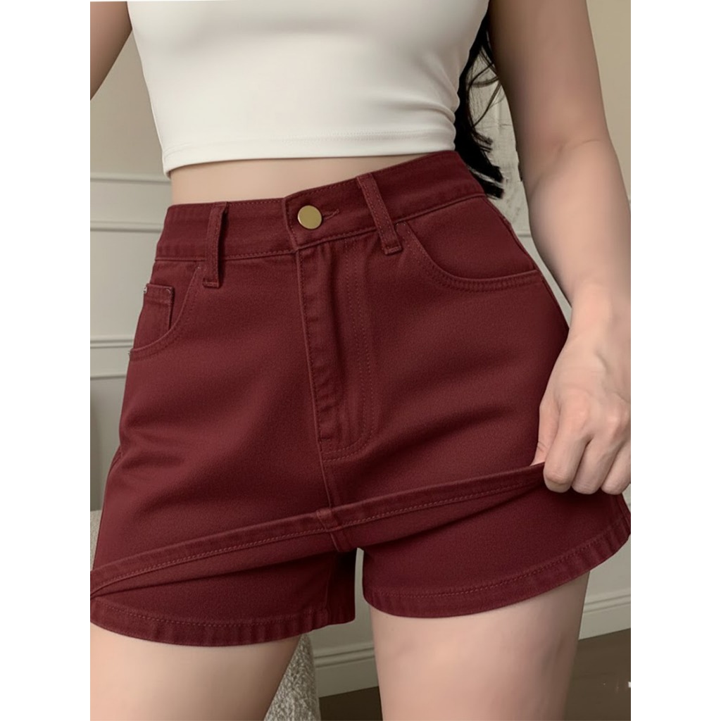 Short saia jeans cintura alto Algodão sem elasticidade feminino  NOVA 2025 em Oferta na Shopee