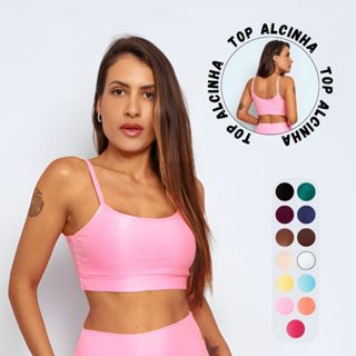 Top Shine Alcinha Micro Canelado Poliamida Treino Abertura Bojo em Oferta na Shopee