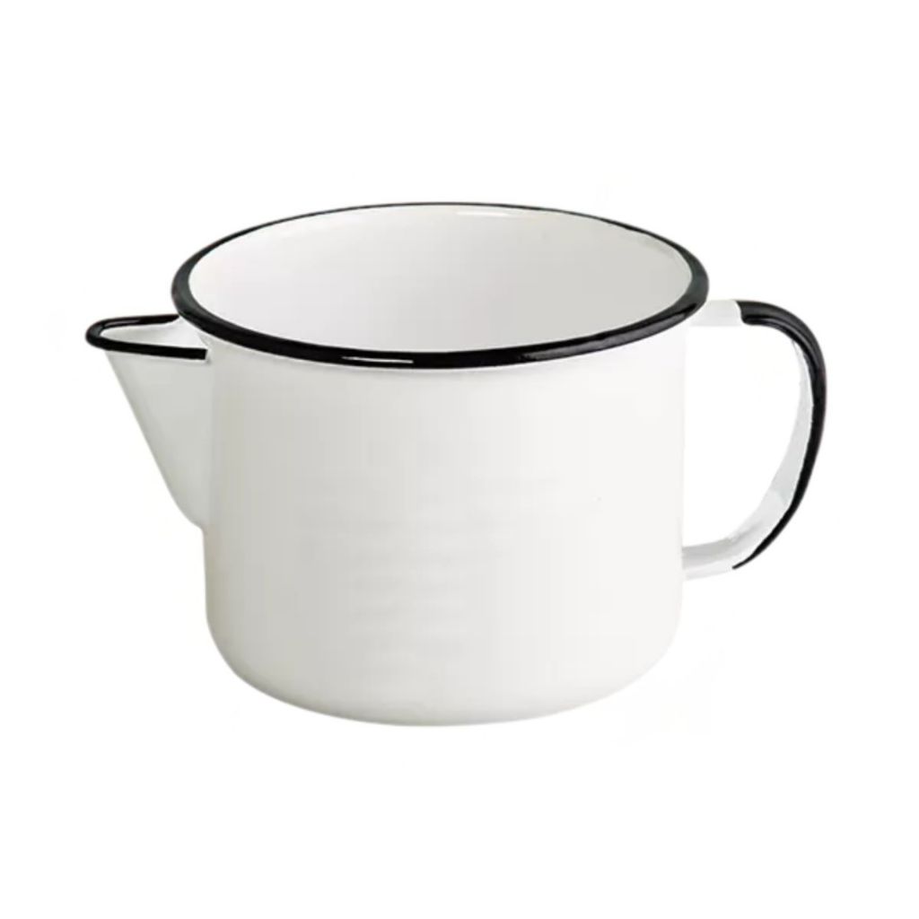 Caneca Esmaltada Branca c/ Bico 1L Derreter Cera Velas, Sabonetes e Artesanatos em Geral em Oferta na Shopee
