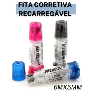Fita Corretiva Recarregável Mercur- ESCOLHA A COR em Oferta na Shopee