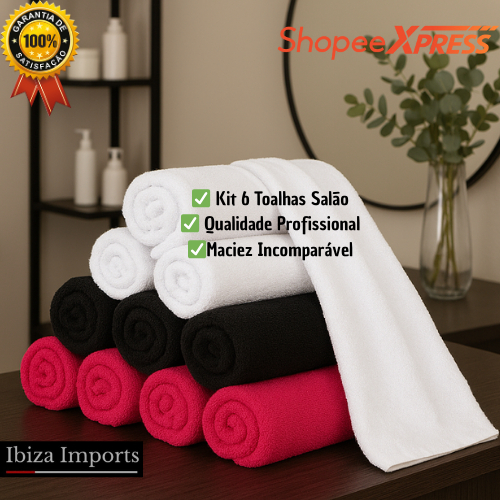Kit 6 Toalha de Rosto Para Salão de Beleza Lavabo Manicure Barbearia Felpuda Algodão 40cm x 70cm em Oferta na Shopee
