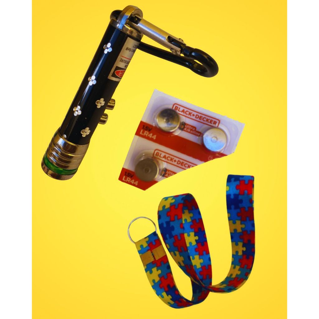 Caneta Laser Chaveiro 3 em 1 | Lembrança Festinha | (3 BATERIAS RESERVAS)