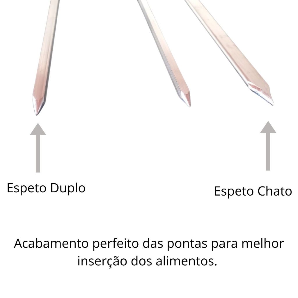 Kit 8 Espetos em Alumínio Para Churrasco - 80 cm - Várias Combinações