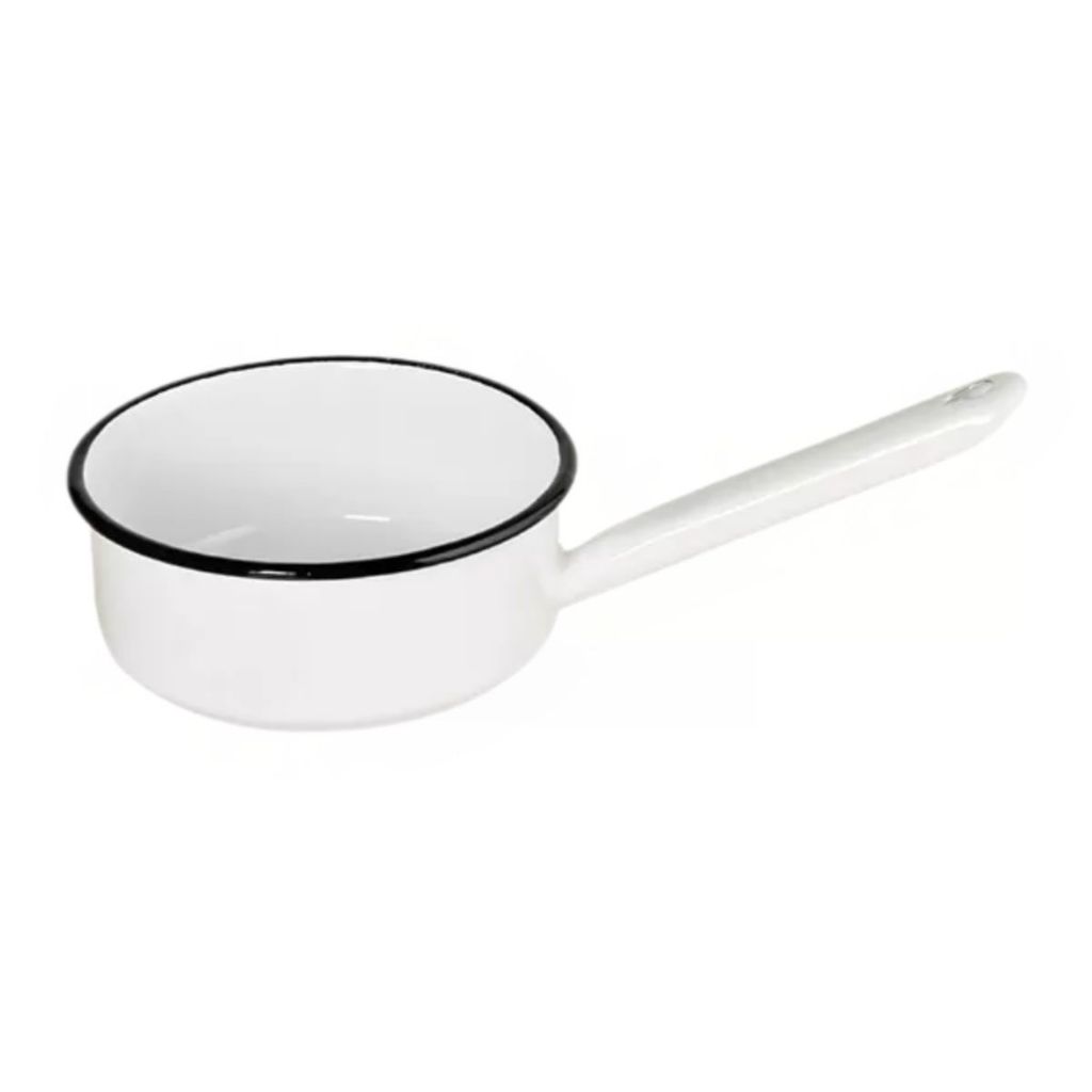Panela Papeiro Esmaltada Branca 1,1L Indução, Gás, á Lenha