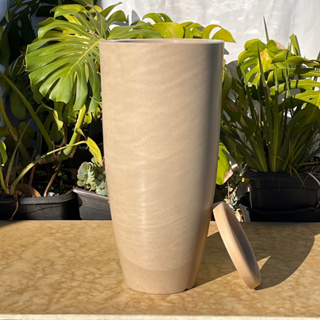 Vaso Planta Sala Coluna Ibiza Cone G Decorativo Liso Marmorizado Luxo 61x31 Resistente Leven Artes em Oferta na Shopee