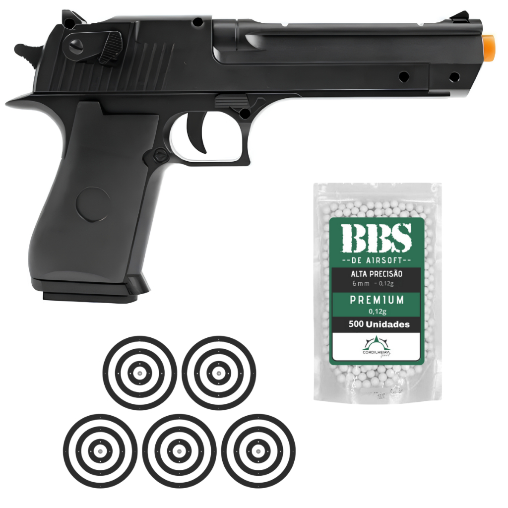 Detalhes do PISTOLA DE AIRSOFT VG DESERT EAGLE V30 MOLA 6MM ROSSI