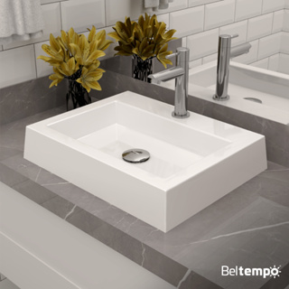 Cuba Pia de Apoio Sobrepor Retangular 47x37 Banheiro Lavabo Beltempo BT-2727 em Oferta na Shopee