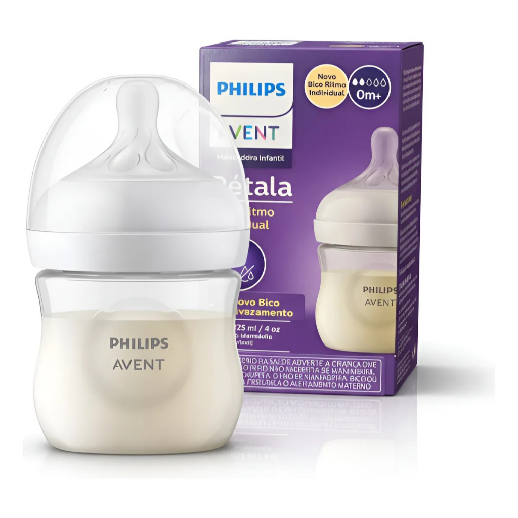 1un Mamadeira Avent Pétala 3.0 Philips 125ml / 0m+‎ em Oferta na Shopee