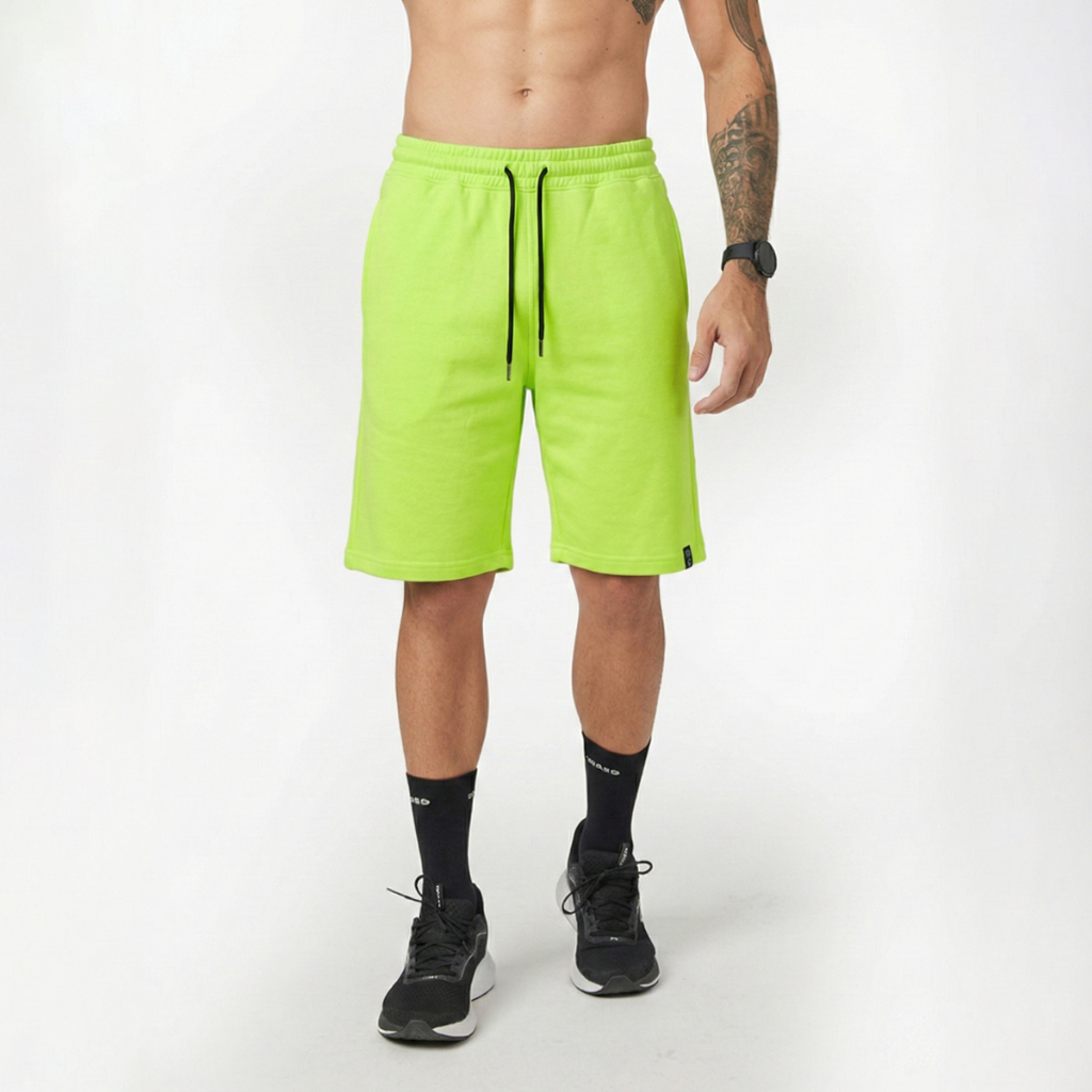 Bermuda Moletom Masculino Verde Limão Short Moletim Original Moletinho Bermudas Promoção Shots Qualidade