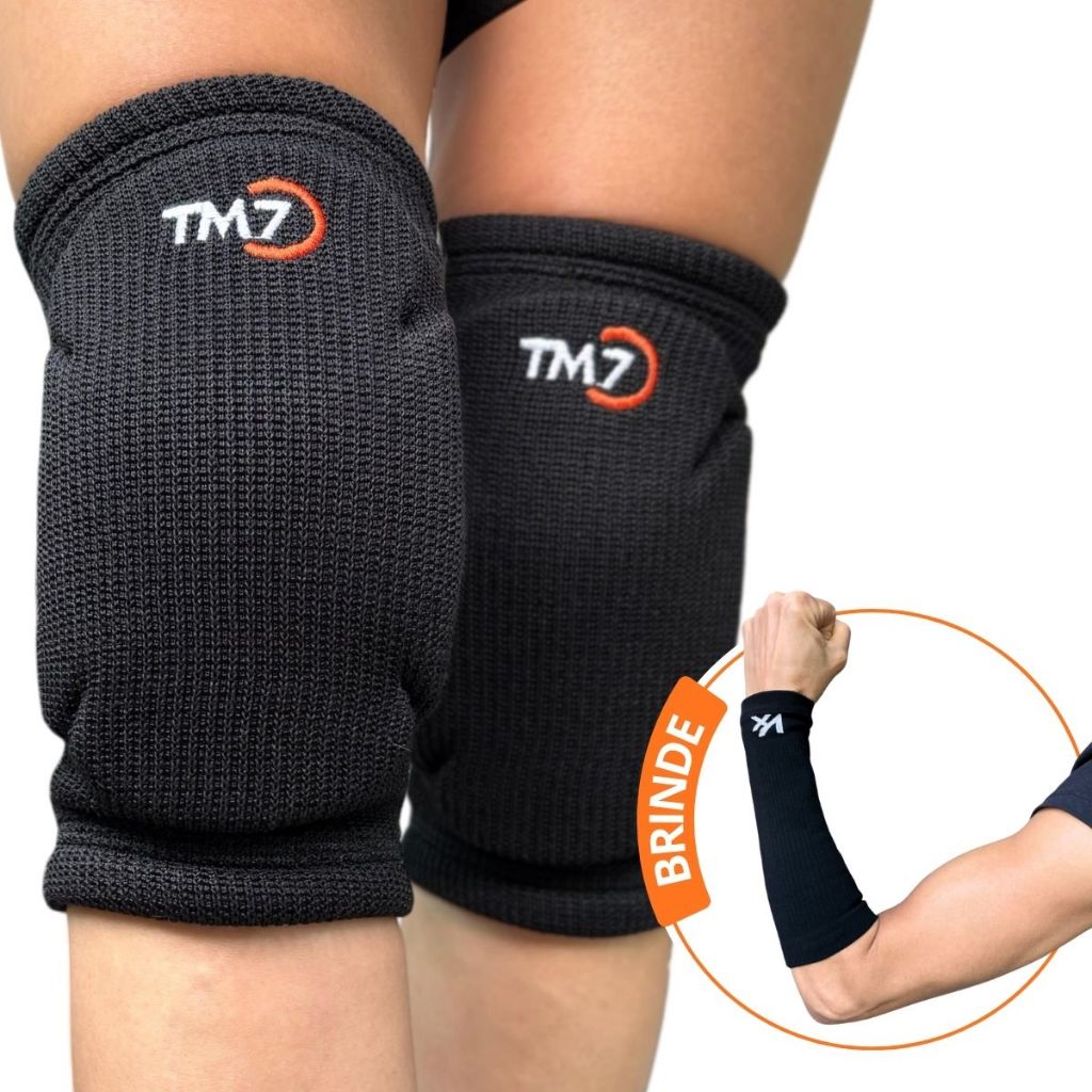 Joelheira Vôlei TM7 Pro Light Brinde Manguito Antebraço Kanxa