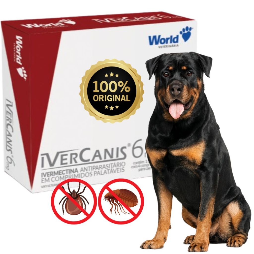 Remedio para carrapato, pulgas e sarna Ivercanis 3mg C/4 Comprimidos - World envio FULL em Oferta na Shopee