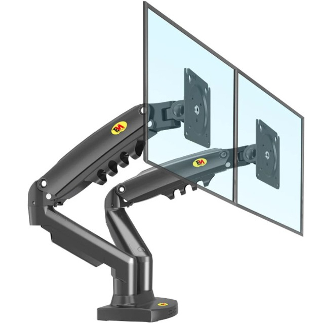 Suporte Articulado 02 Monitores de 17 à 27 Polegadas Cinza Grafite North Bayou F160 NB 437796 em Oferta na Shopee