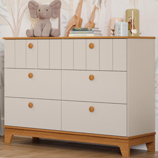 Cômoda Infantil Estilo Retrô 6 Gavetas 100% MDF em Oferta na Shopee