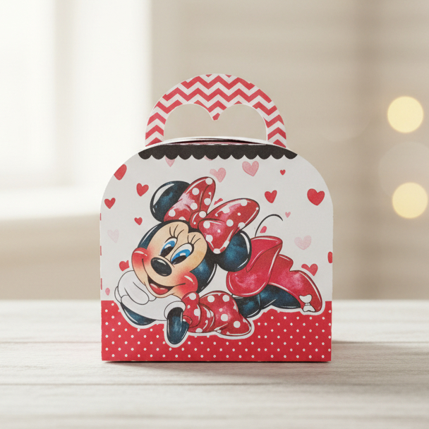 Caixa Maletinha Minnie Vermelha | Caixinhas Personalizadas Kit Festa Aniversário Lembrancinhas Mimos | PEGUE E MONTE