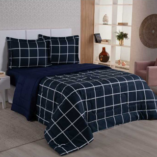 Kit Edredom Casal Queen Micropercal 400 Fios Cobertor Dupla Face Jogo de Cama Coberta Estampado 3 Peças em Oferta na Shopee