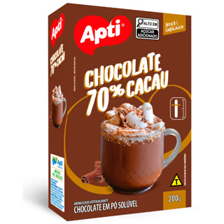 Chocolate em Pó 70% Cacau Apti 200g em Oferta na Shopee